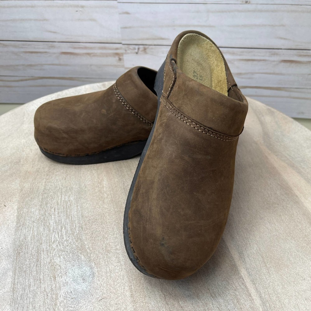 Naot Women's Size 37 EU 6.5 US Dark Brown Black Wedge Slip On Clog Casual Shoe - Picture 5 of 15